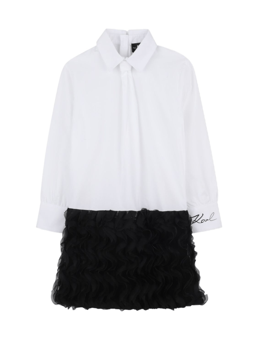 Chemisier per bambina Karl Lagerfeld Kids bianco con ruches - Rubino Kids
