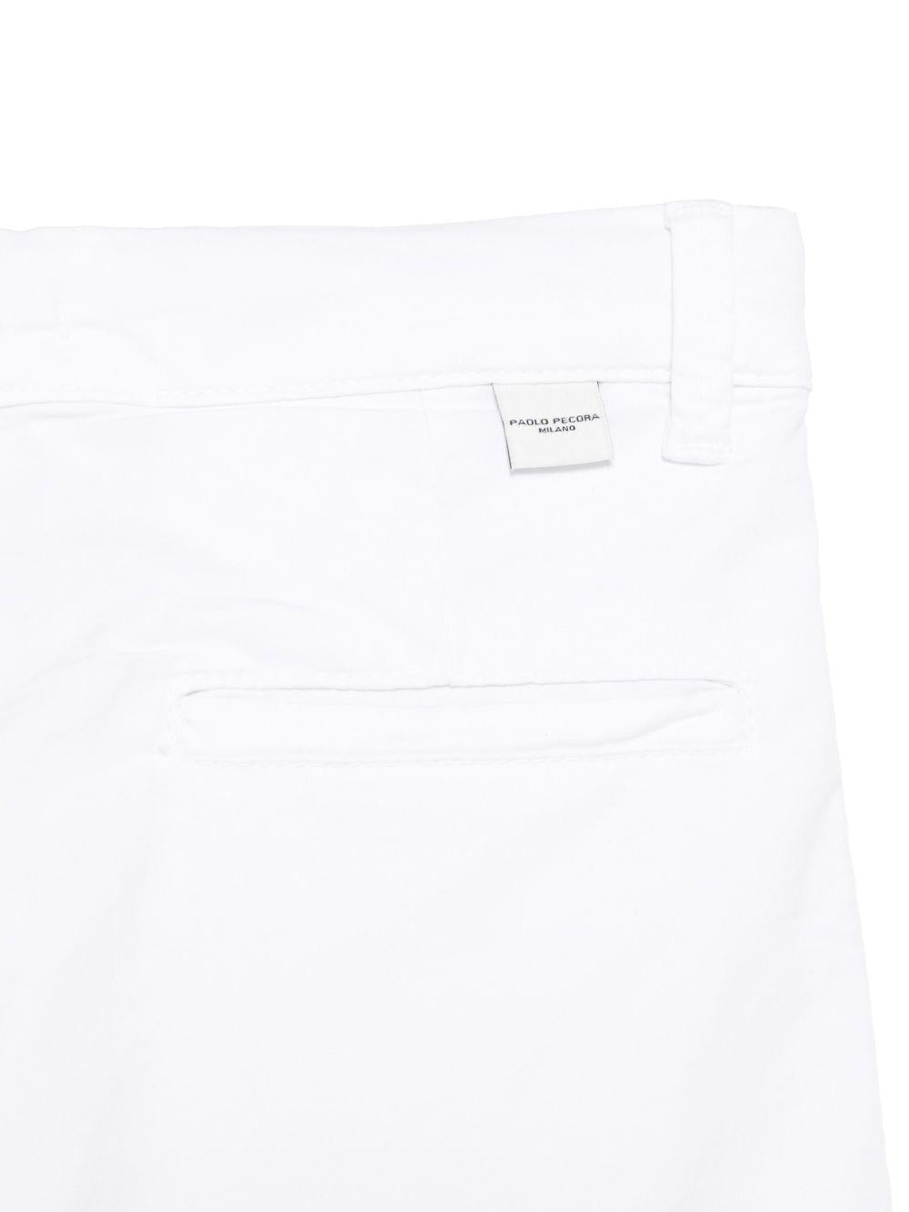 Chino dritti per bambino Paolo Pecora Kids bianco con due tasche posteriori a filetto - Rubino Kids