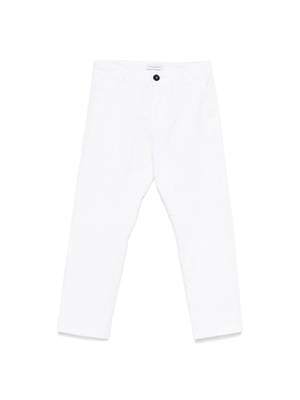 Chino dritti per bambino Paolo Pecora Kids bianco con due tasche posteriori a filetto