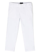 Chino per bambino Emporio Armani Kids bianco con taglio slim - Rubino Kids