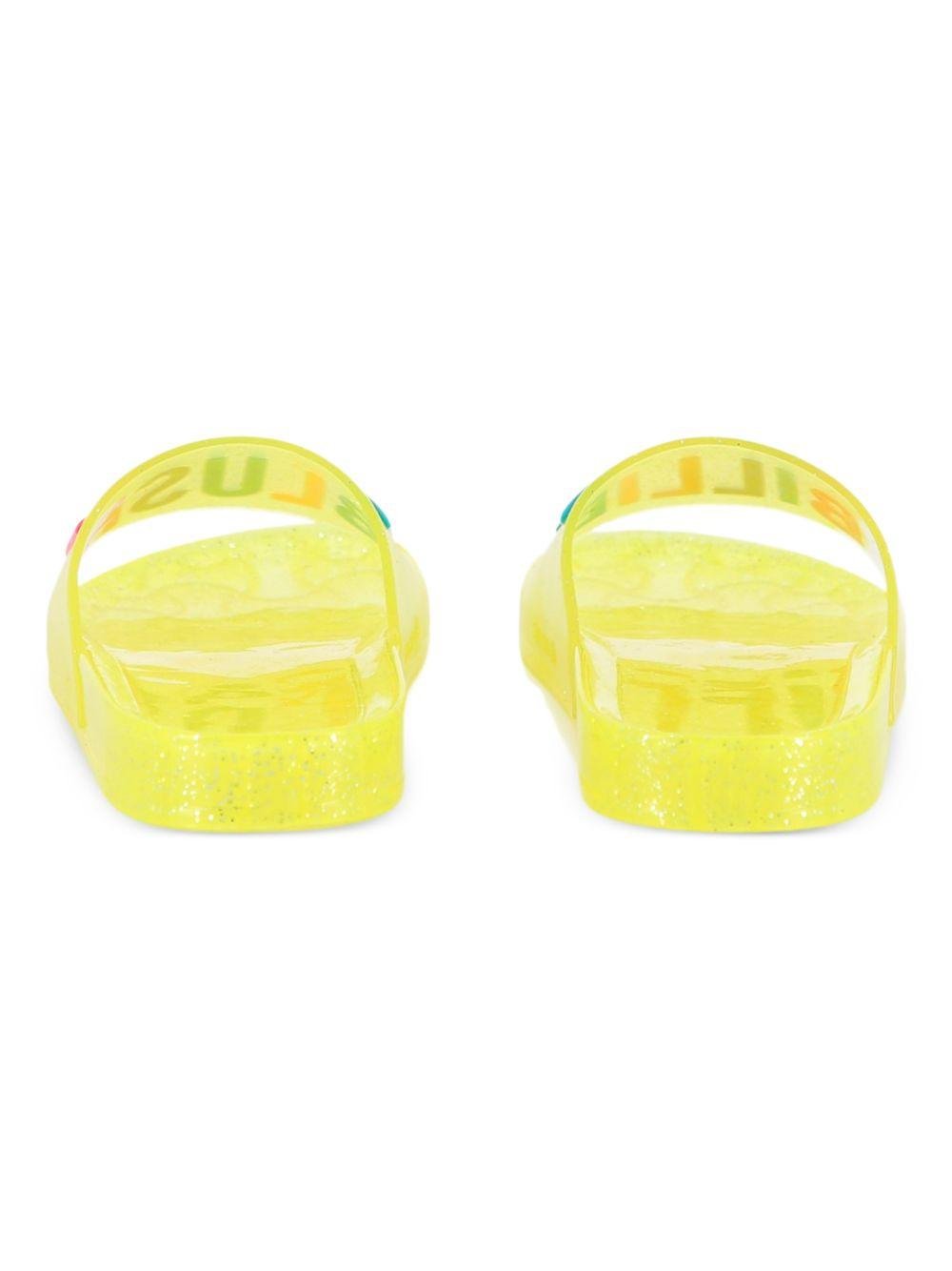 Ciabatte per bambina Billieblush gialle con logo in rilievo sul davanti - Rubino Kids