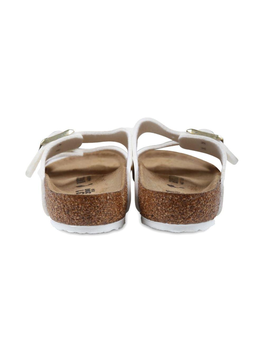 Ciabatte per bambina Birkenstock Kids Arizona bianche con doppia chiusura con fibbia - Rubino Kids