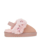 Ciabatte per bambina Monnalisa rosa con finitura in pelliccia sintetica - Rubino Kids