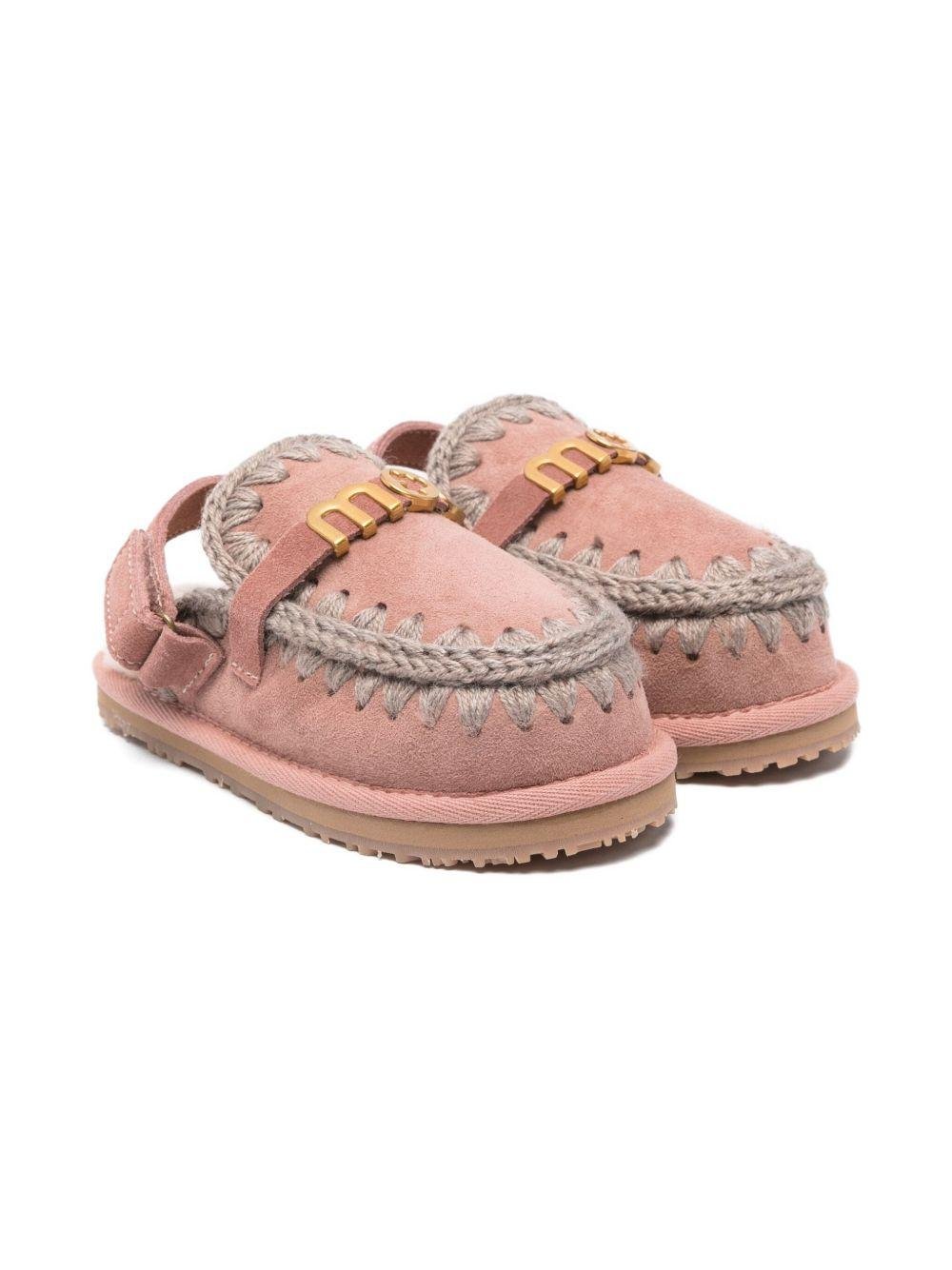 Ciabatte per bambina Mou Kids rosa con dettaglio intrecciato - Rubino Kids