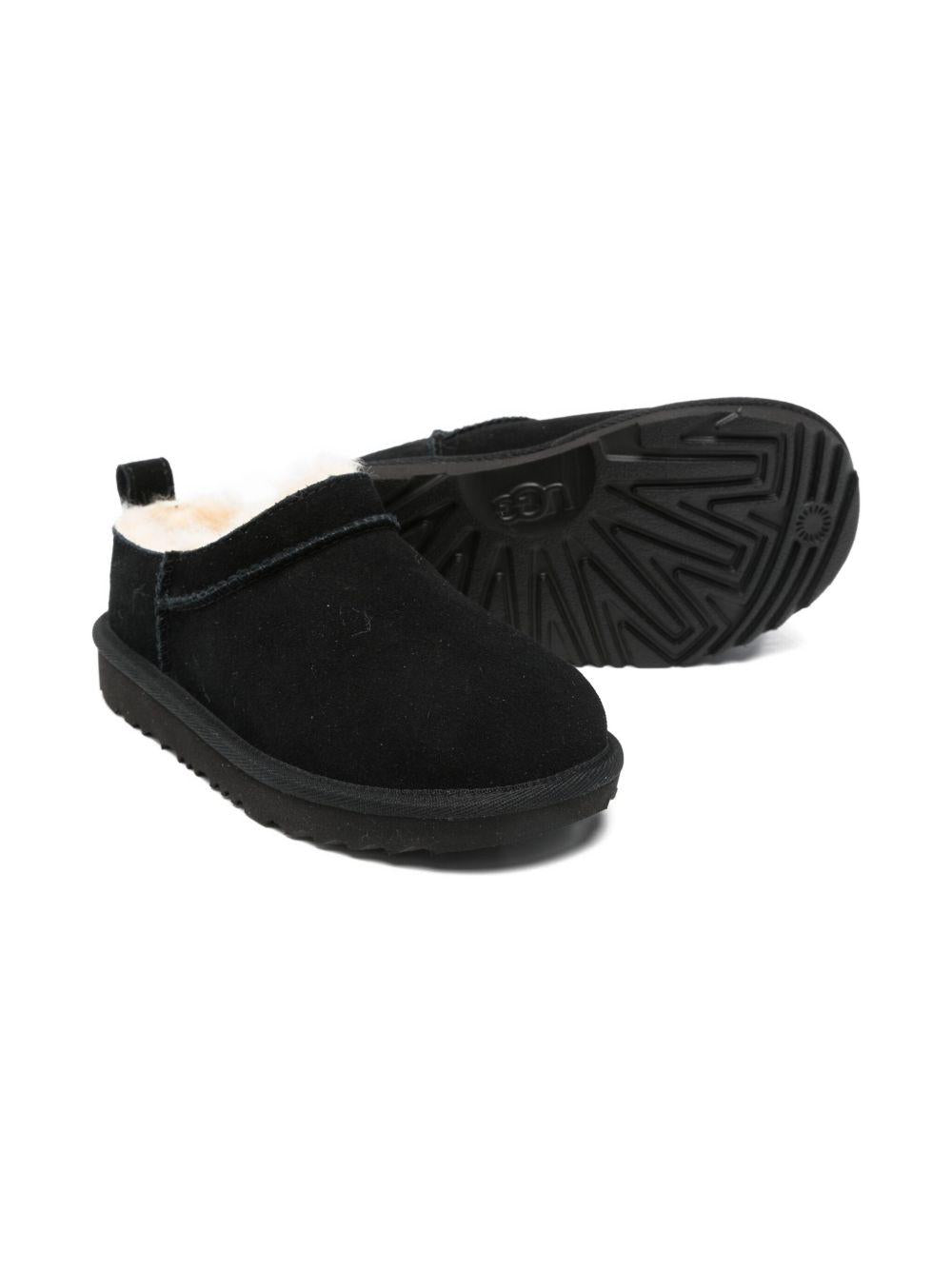 Ciabatte per bambina UGG Kids nere con fodera in pelliccia cruelty - free - Rubino Kids