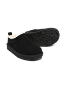 Ciabatte per bambina UGG Kids nere con fodera in pelliccia cruelty - free - Rubino Kids