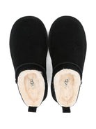 Ciabatte per bambina UGG Kids nere con fodera in pelliccia cruelty - free - Rubino Kids