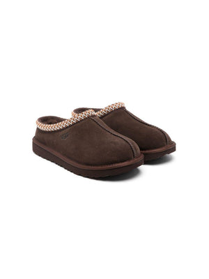 Ciabatte Tasman II Dusted Cocoa per bambina UGG Kids marroni con cuciture a contrasto