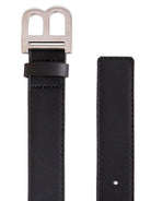 Cintura in pelle bambino Balmain Kids nera con placca logo - Rubino Kids