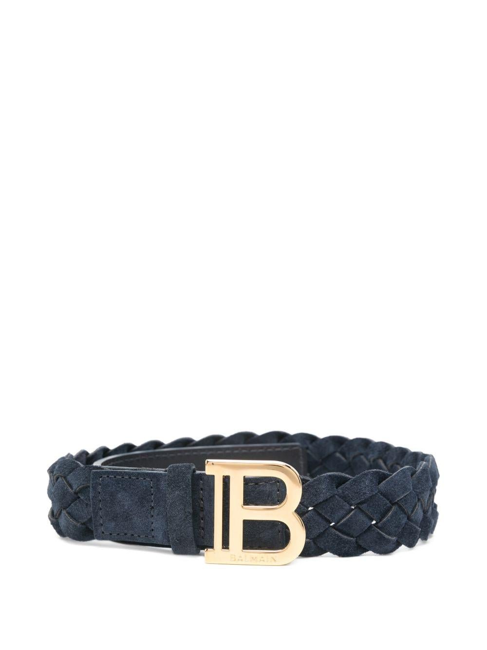 Cintura per bambina Balmain Kids blu navy con fibbia - Rubino Kids