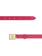 Cintura per bambina Dolce & Gabbana Kids fucsia con logo DG oro - Rubino Kids