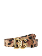 Cintura per bambina Dolce & Gabbana Kids marrone con stampa leopardata - Rubino Kids