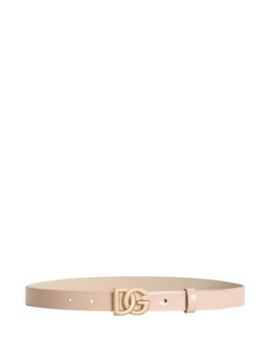 Cintura per bambina Dolce & Gabbana Kids rosa con fibbia con logo color oro