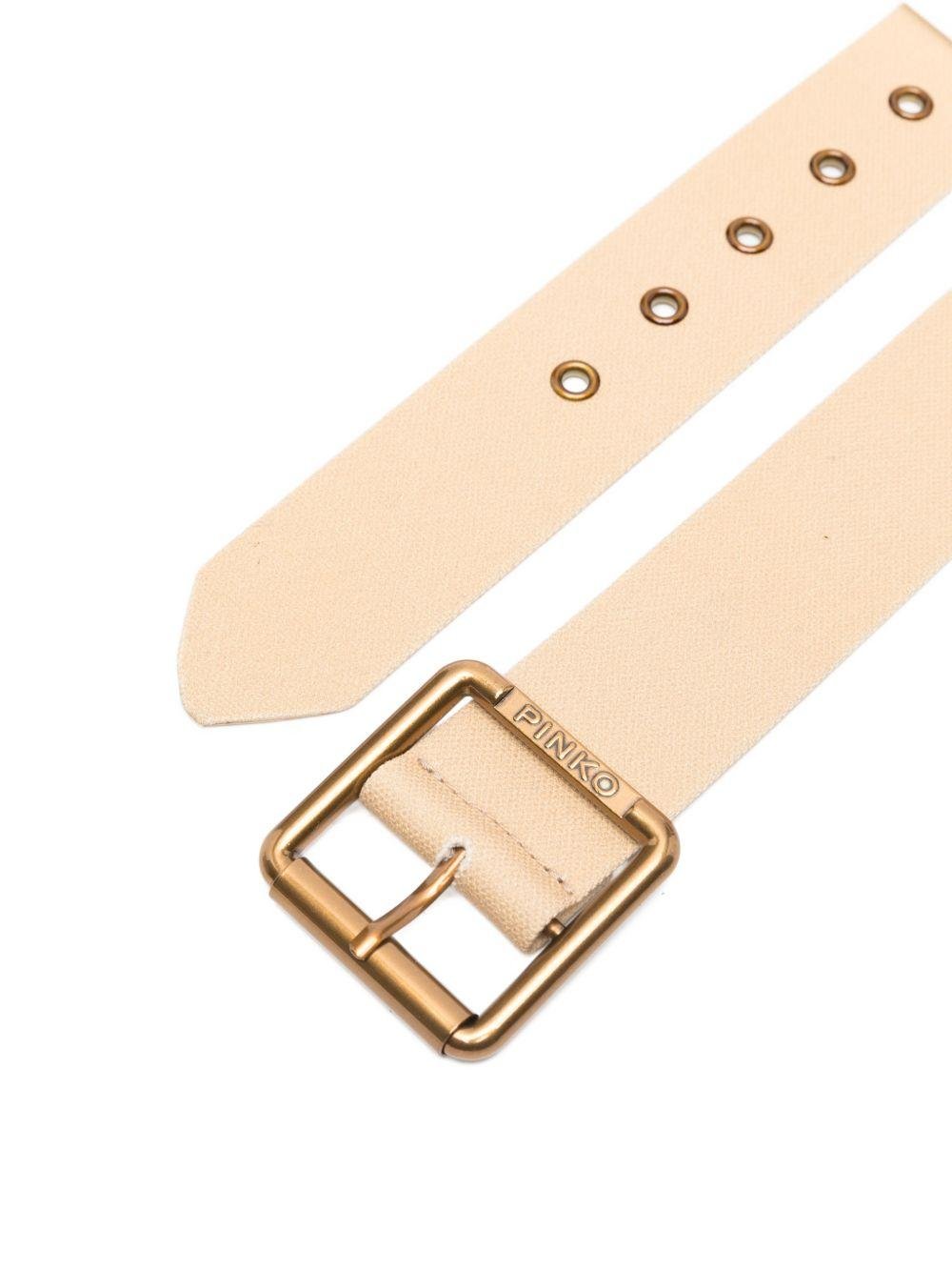 Cintura per bambina Pinko Kids beige con fibbia squadrata - Rubino Kids