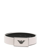 Cintura per bambino Emporio Armani Kids bianca con placca logo - Rubino Kids