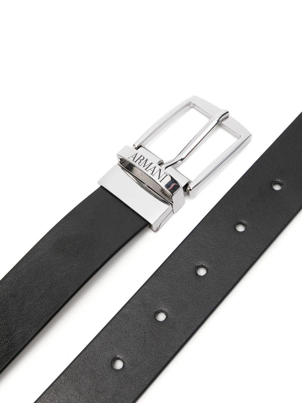 Cintura per bambino Emporio Armani Kids nera con logo inciso - Rubino Kids