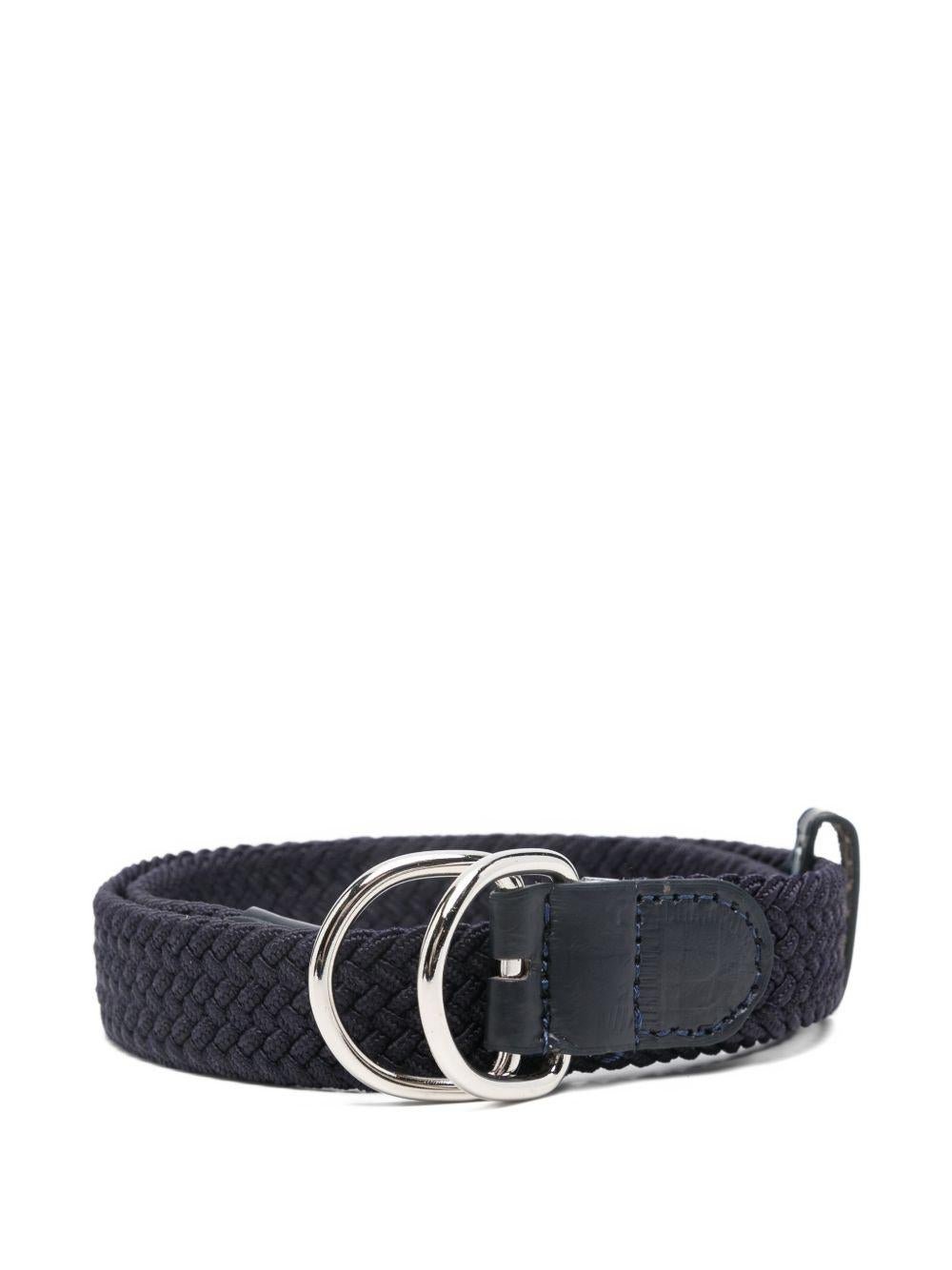 Cintura per bambino Paolo Pecora Kids blu in pelle intrecciata - Rubino Kids