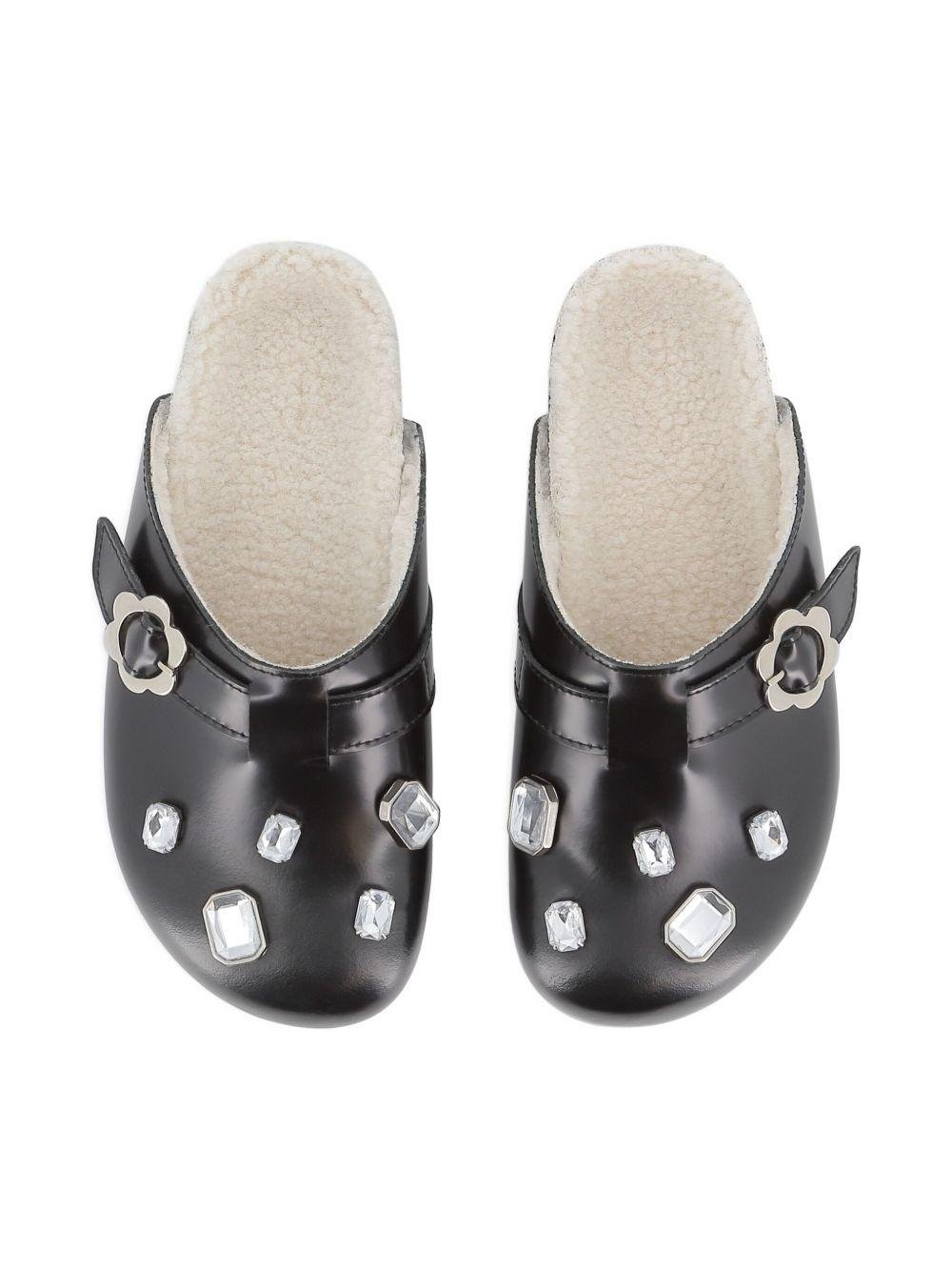 Clogs per bambina The Marc Jacobs Kids nere con applicazioni a fiori - Rubino Kids