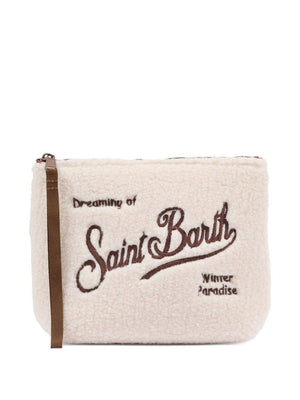 Clutch MC2 Saint Barth Kids beige con stampa logo