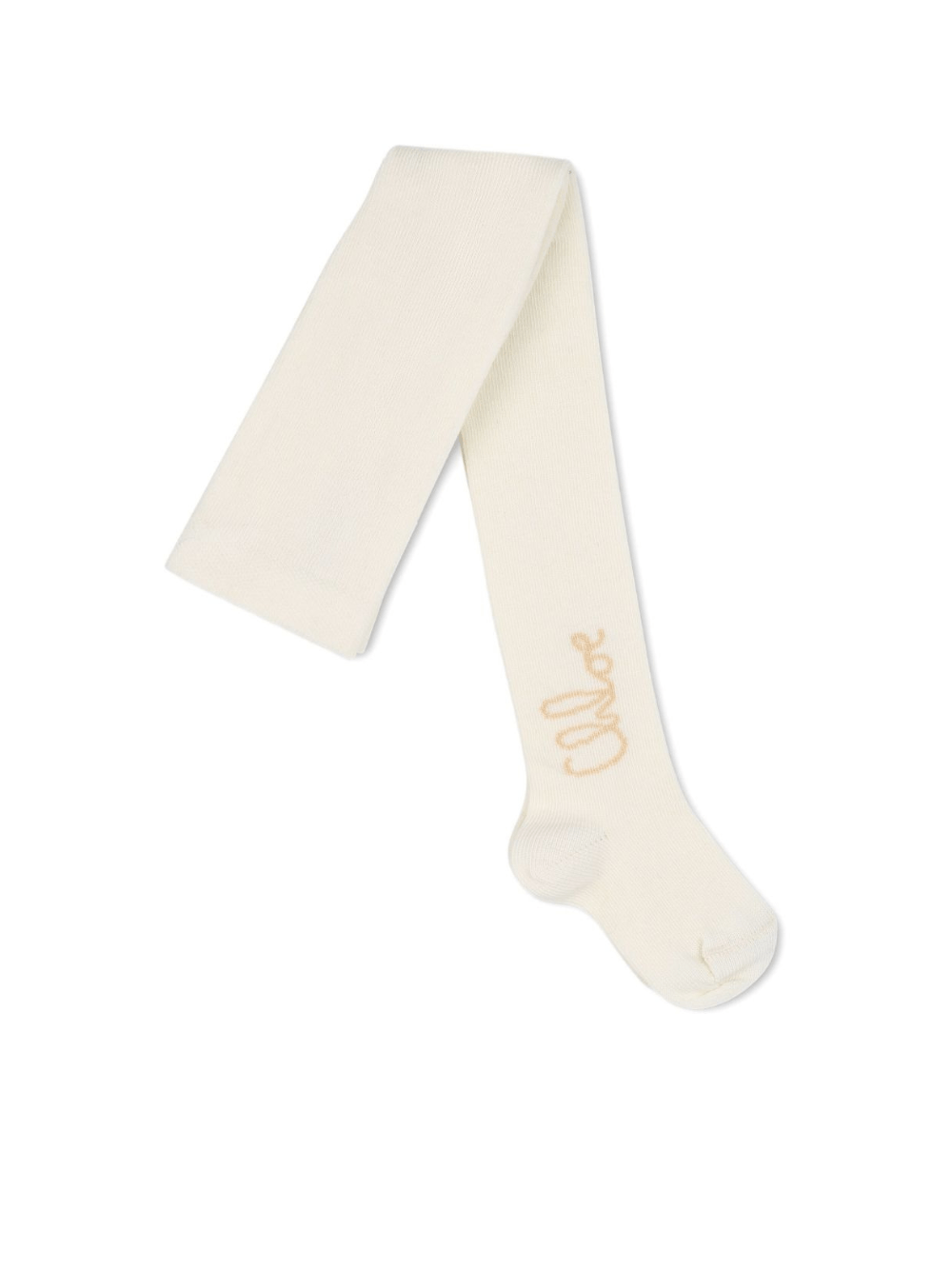 Collant per neonata Chloé Kids color crema a coste - Rubino Kids