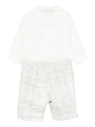 Completo camicia e pantaloncini per neonato La Stupenderia azzurro con motivo a quadri - Rubino Kids