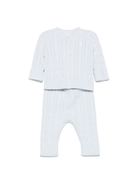 Completo cardigan e pantaloni per neonata Polo Ralph Lauren Kids azzurro con elstico in vita - Rubino Kids