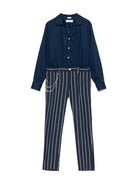 Completo comfort per bambino Colorichiari bianco e blu con chiusura monopetto - Rubino Kids