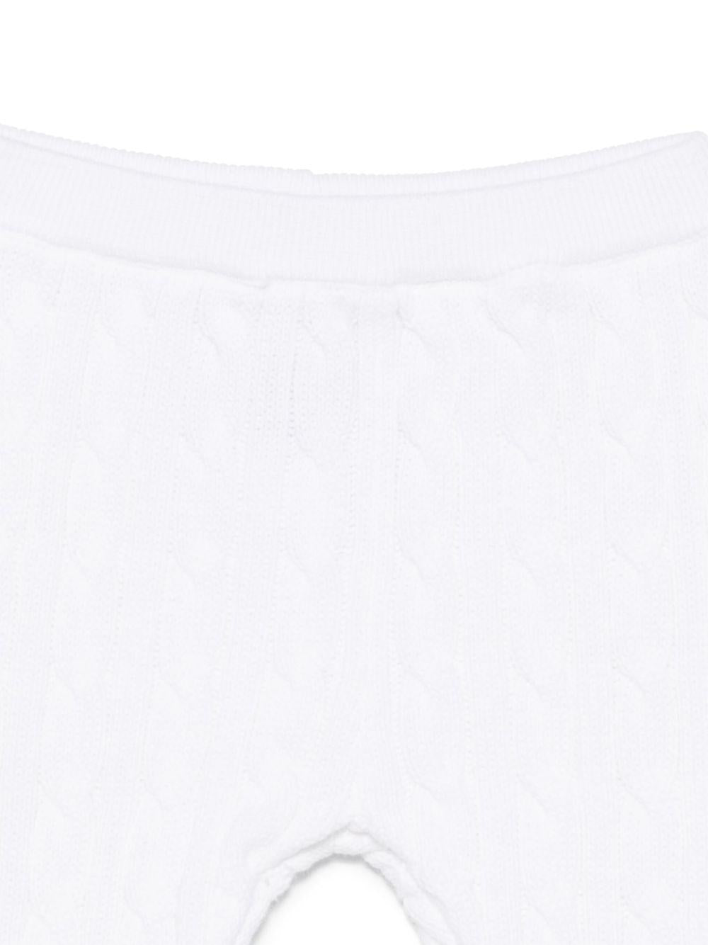 Completo con pantaloni per neonato POLO RALPH LAUREN KIDS bianco in maglia a trecce - Rubino Kids