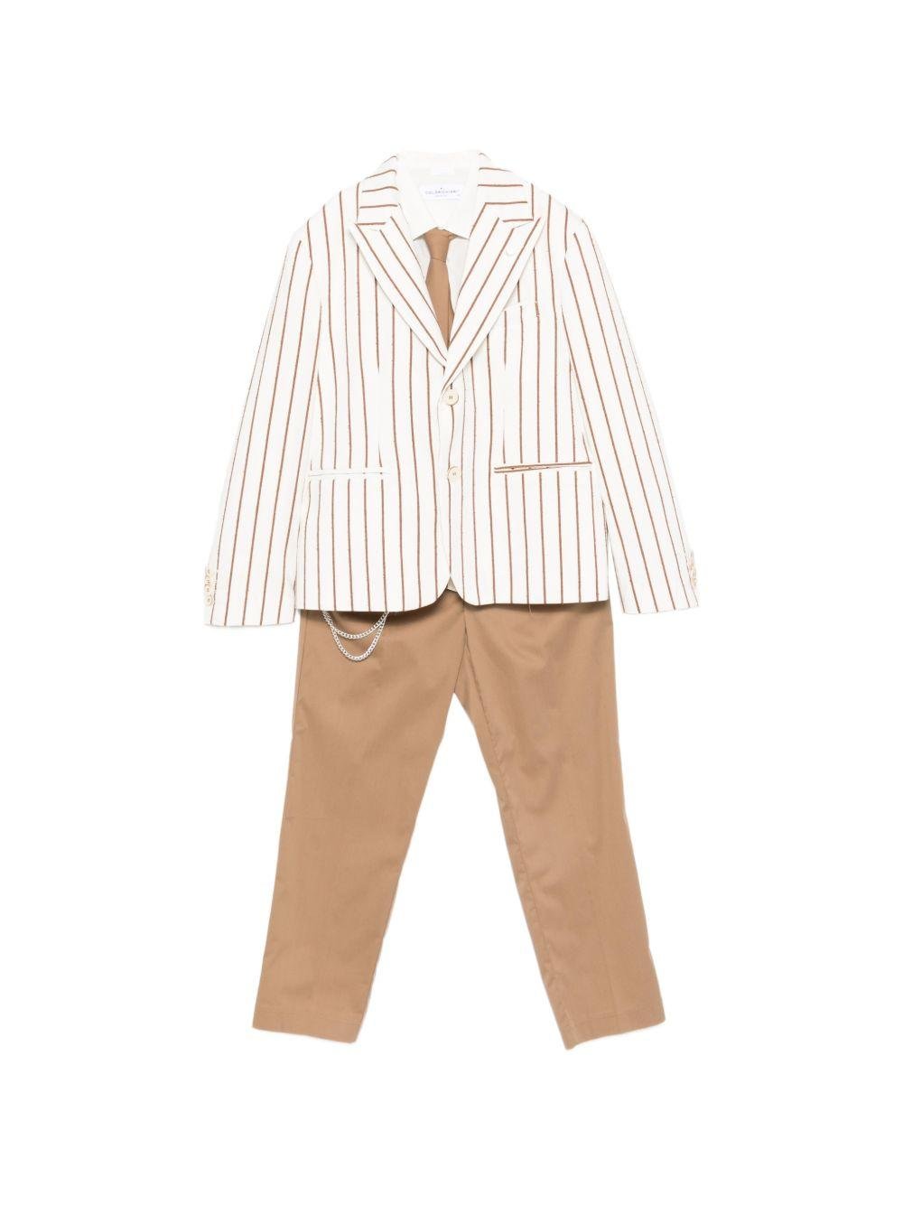 Completo confort per bambino Colorichiari beige con design gessato - Rubino Kids