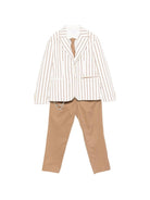 Completo confort per bambino Colorichiari beige con design gessato - Rubino Kids