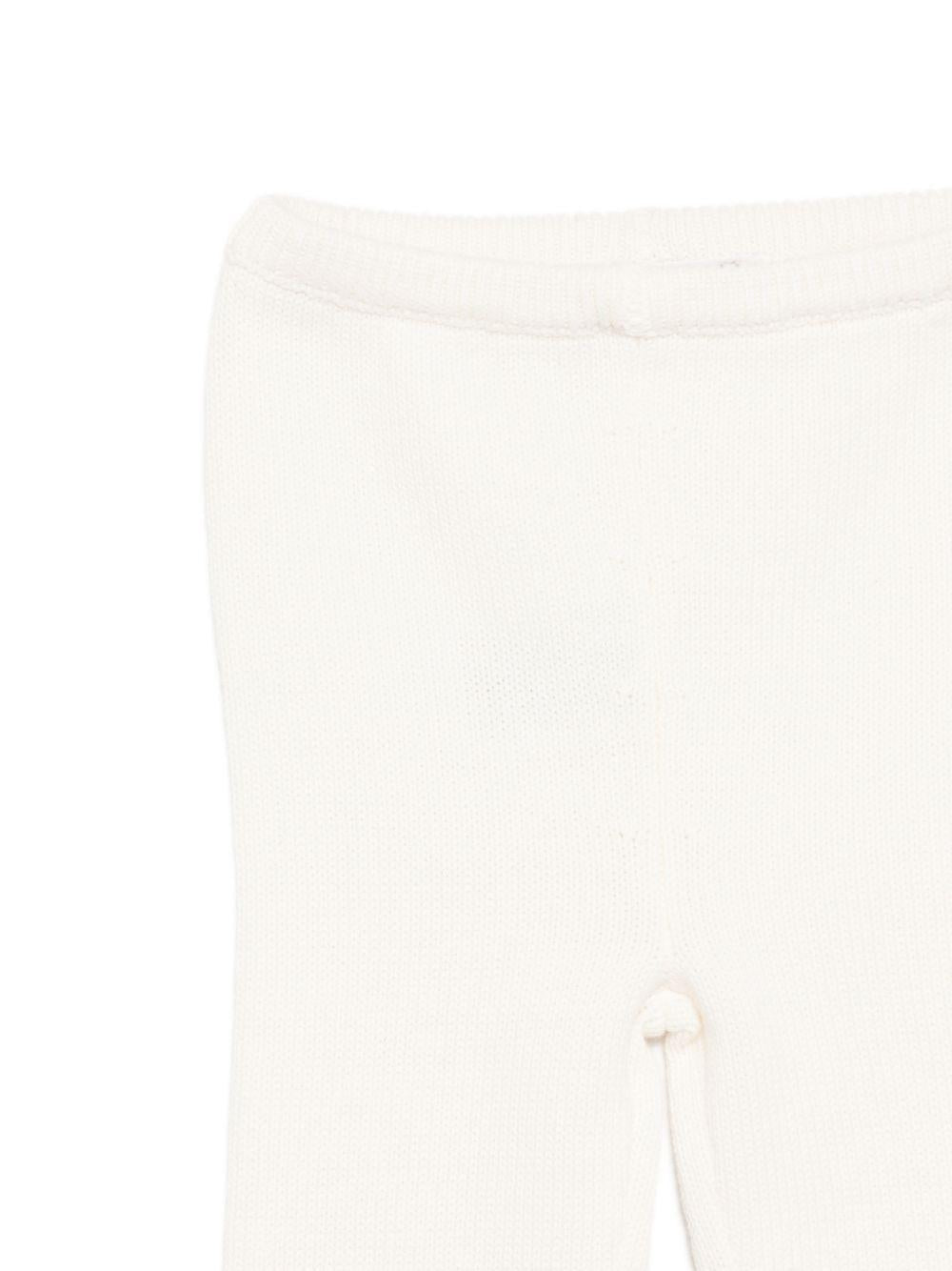 Completo due pezzi maglioncino e pantaloni per neonato Bonpoint beige con disegno ricamato - Rubino Kids