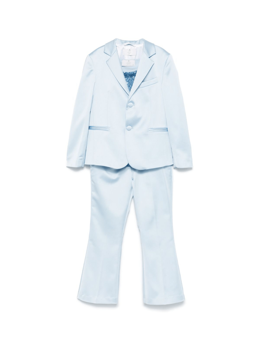 Completo due pezzi per bambina Colorichiari azzurro con due tasche a filetto frontali - Rubino Kids