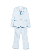 Completo due pezzi per bambina Colorichiari azzurro con due tasche a filetto frontali - Rubino Kids