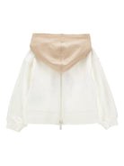 Completo felpa e pantaloni per bambina Monnalisa beige con stampa Bear - Rubino Kids