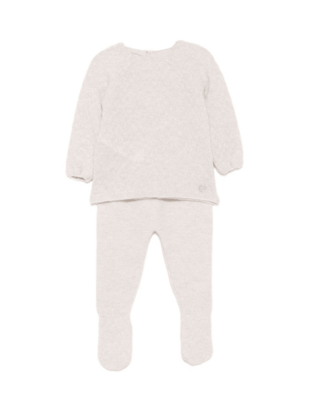 Completo maglione e pantaloni per neonati Paz Rodríguez beige con chiusura con bottoni - Rubino Kids
