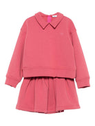 Completo per bambina Il Gufo rosa in misto cotone con elastico in vita - Rubino Kids