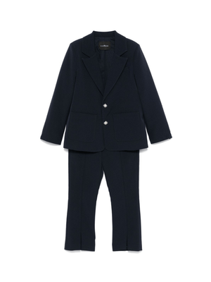 Completo per bambina John Richmond Junior blu monopetto con tasca a filetto sul petto