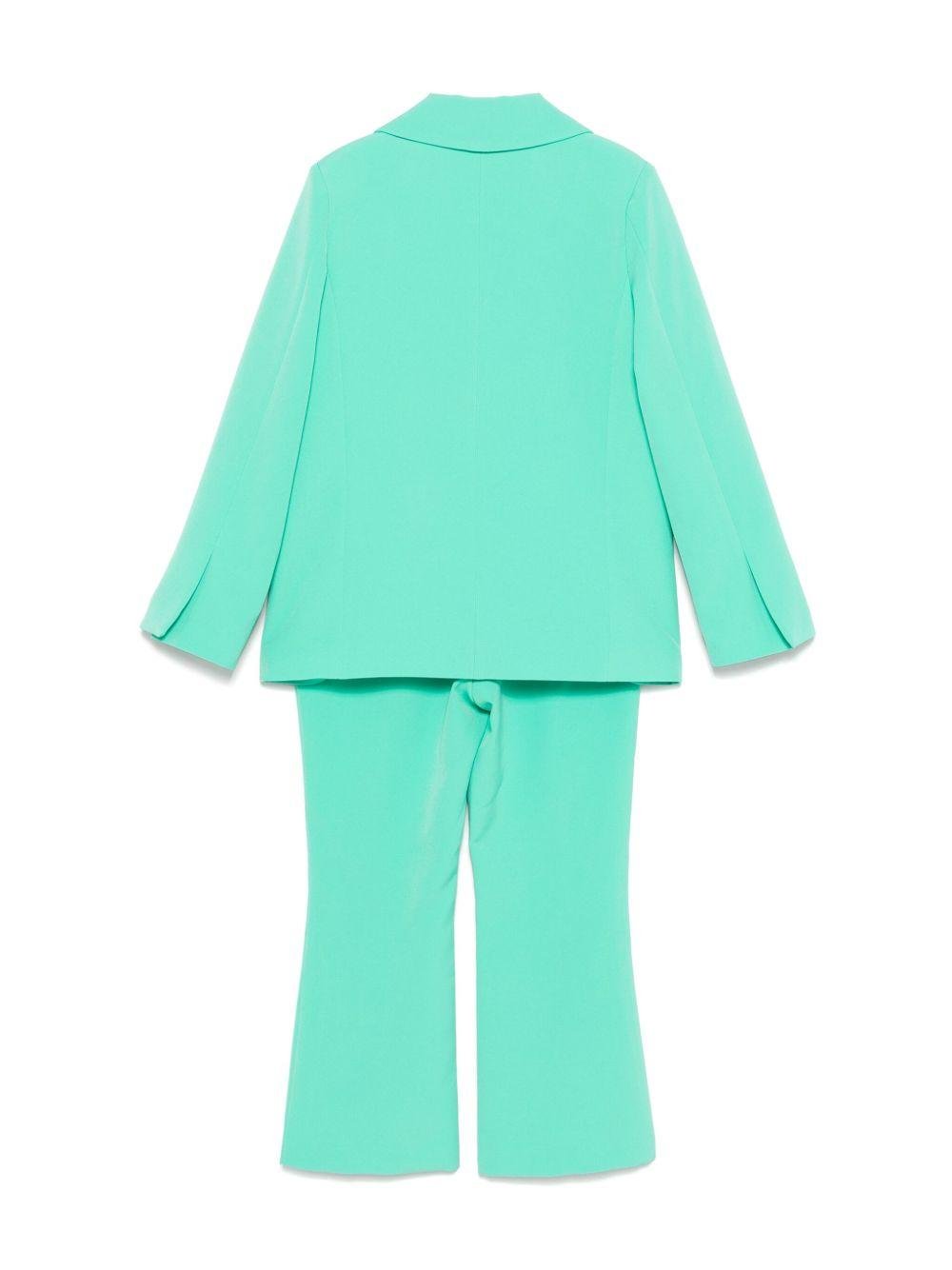 Completo per bambina John Richmond Junior verde monopetto con tasca a filetto sul petto - Rubino Kids