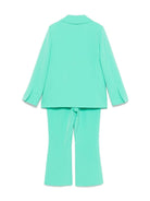 Completo per bambina John Richmond Junior verde monopetto con tasca a filetto sul petto - Rubino Kids