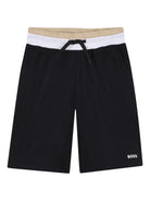 Completo per bambino Boss Kids nero con dettagli a contrasto - Rubino Kids