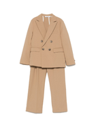 Completo per bambino Paolo Pecora Kids beige con giacca doppiopetto - Rubino Kids