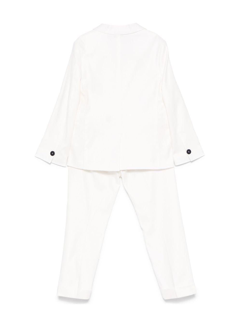 Completo per bambino Paolo Pecora Kids bianco con giacca doppiopetto - Rubino Kids