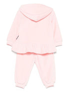 Completo per neonata Moschino Kids rosa con ruches - Rubino Kids