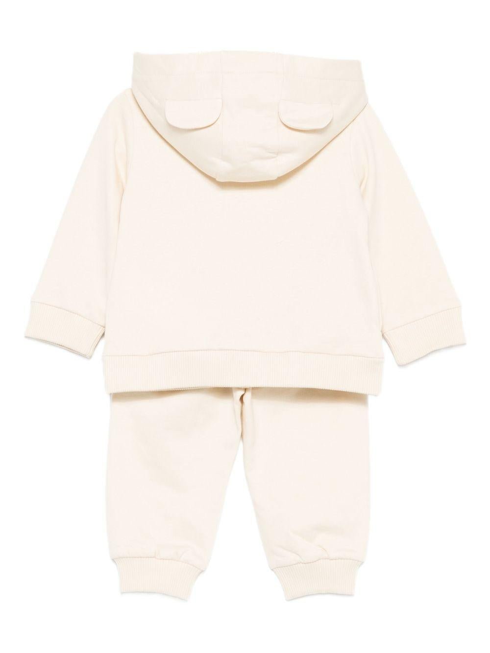 Completo per neonati Moschino Kids beige con logo stampato - Rubino Kids
