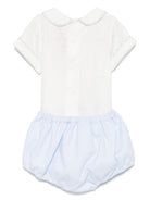 Completo per neonato La Stupenderia bianco con shorts in cotone e colletto Peter Pan - Rubino Kids