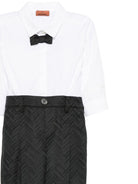 Completo per neonato Missoni Kids bianco e nero con papillon - Rubino Kids