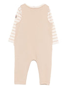 Completo per neonato Moncler Kids beige con logo sul davanti - Rubino Kids