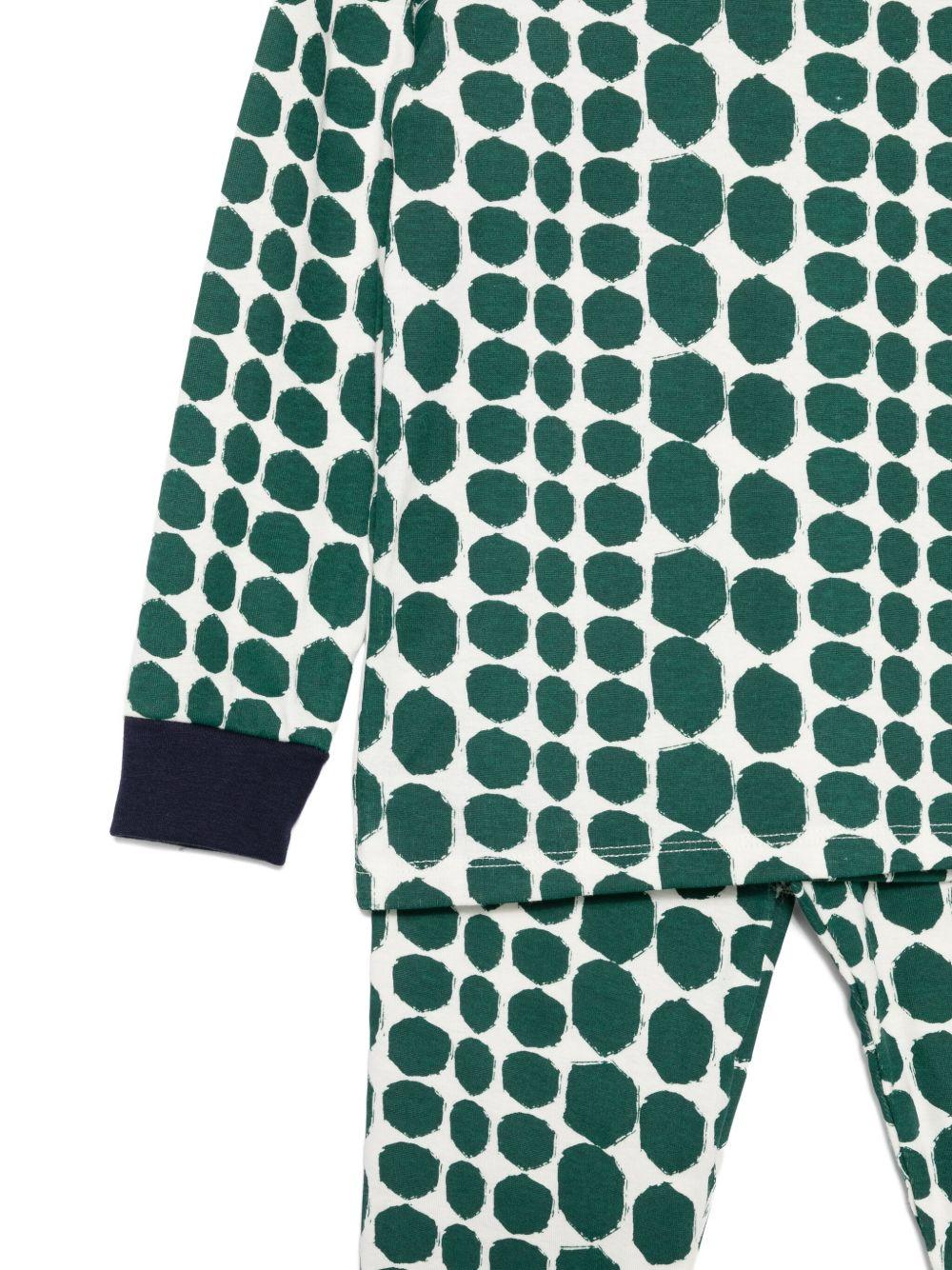 Completo pigiama per bambino Petit Bateu verde con motivo a pois - Rubino Kids