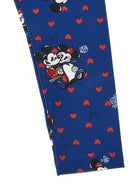 Completo t-shirt e leggins Monnalisa x Disney blu con stampa grafica Topolino e Minnie - Rubino Kids