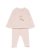 Completo t-shirt e pantaloni per neonati Il Gufo beige con motivo gufo - Rubino Kids